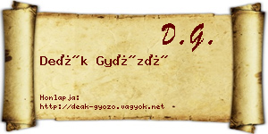 Deák Győző névjegykártya